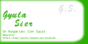 gyula sier business card
